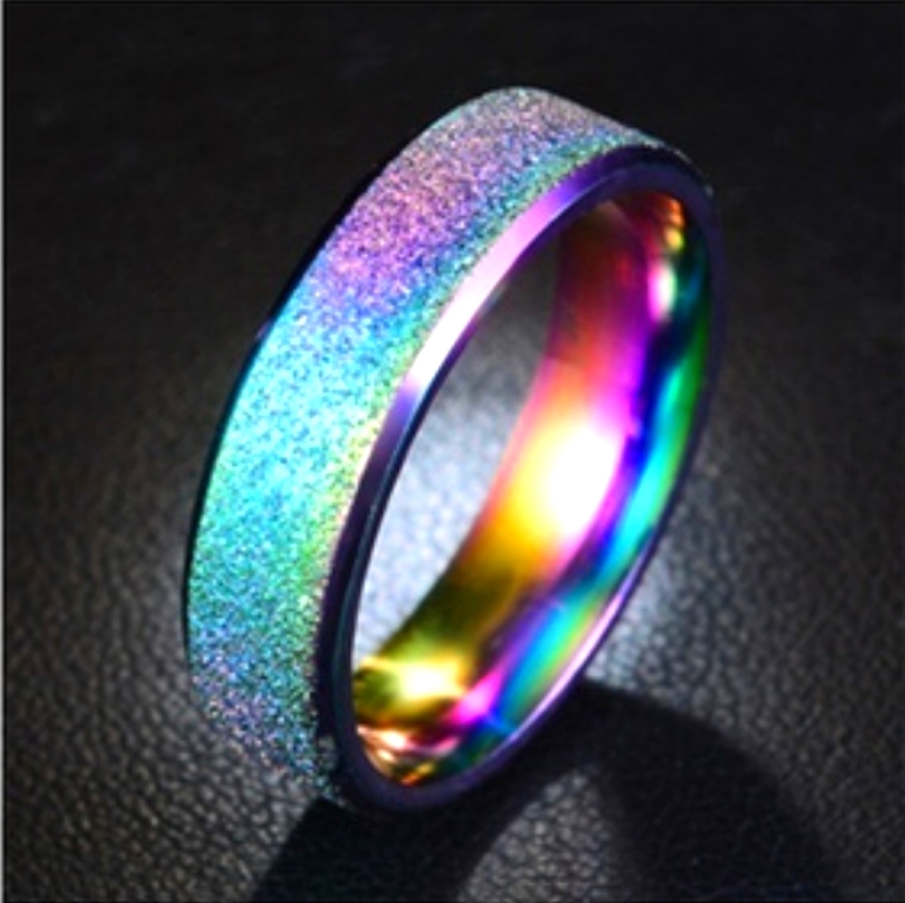 Textured Rainbow Band Ring